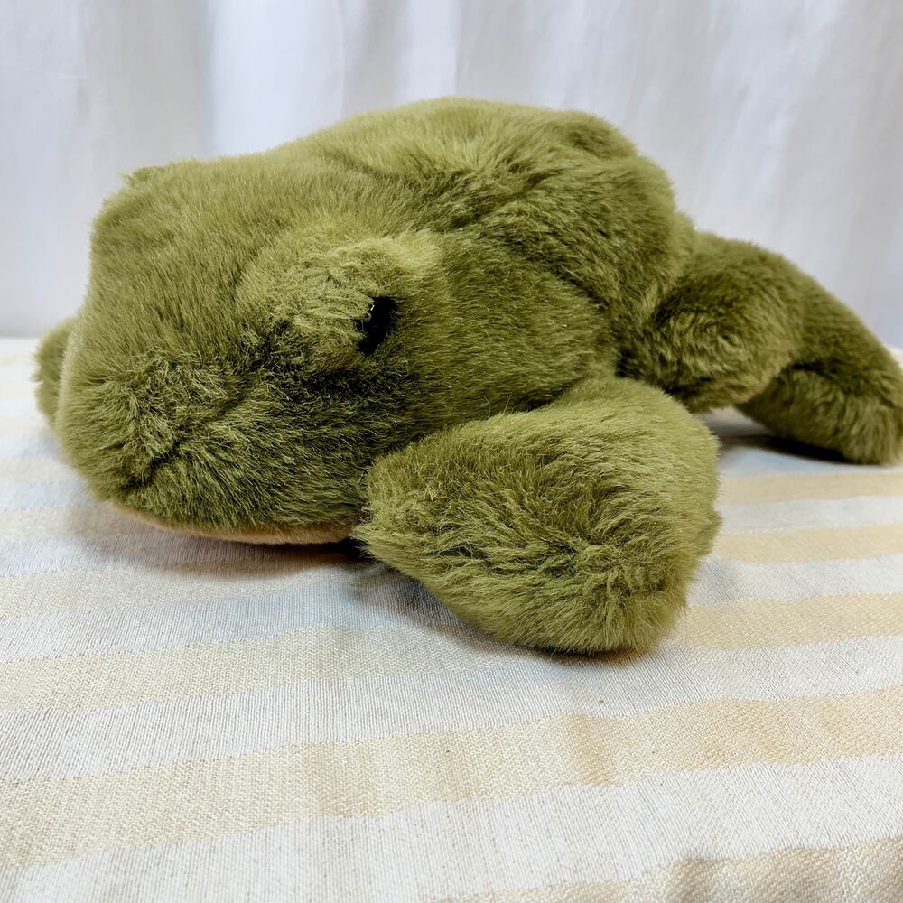 Green Frog Plush Stuffed Toy Animal Rattles 15" Vintage Anna Club Korea No Sound
